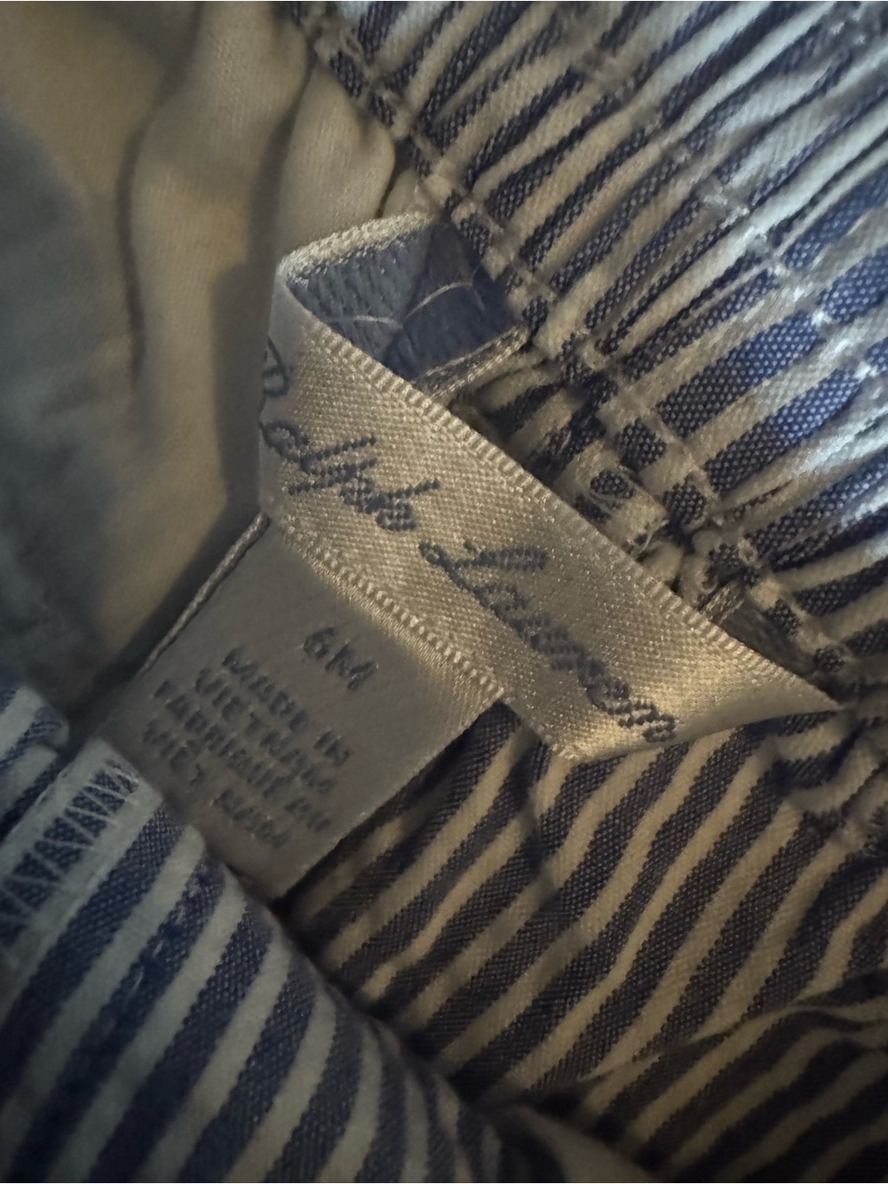 2/$25 Ralph Lauren Blue and White Striped Seersucker Kids Shorts with Navy Belt - Picture 3 of 5